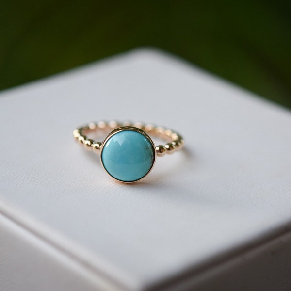 Gold-Filled Turquoise Ring/ Kingman Turquoise/ Blue Turquoise Gold Ring