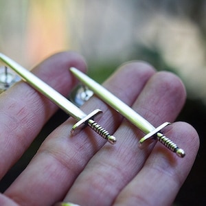 Sword Earrings/ Sterling Silver/ Dangle/ Post