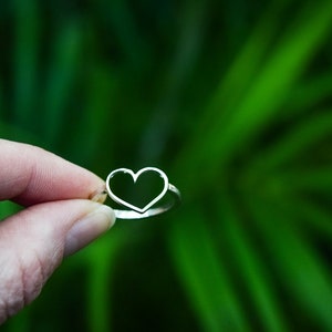 Heart Ring/ Sterling Silver/ Open Heart Ring