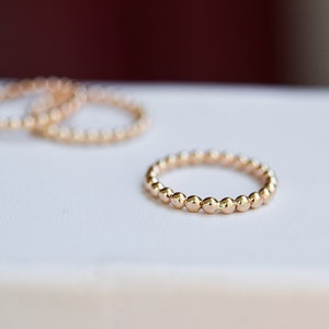 Gold Beaded Stacking Ring/ Gold-Filled Stacking Ring/ Stacking Rings/ Midi Rings