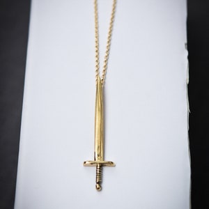 14k Gold Vermeil Sword/ Gold Sword Necklace