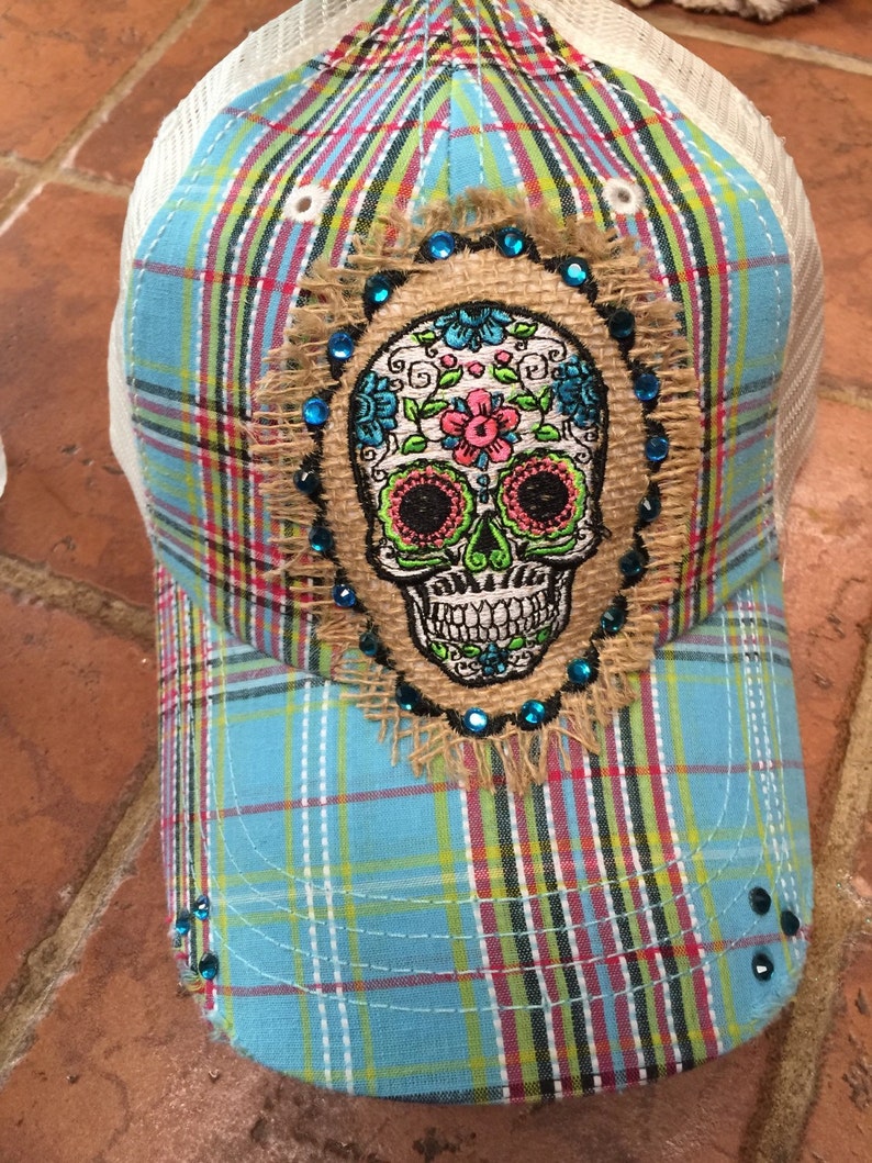 Sugar skull cap Etsy