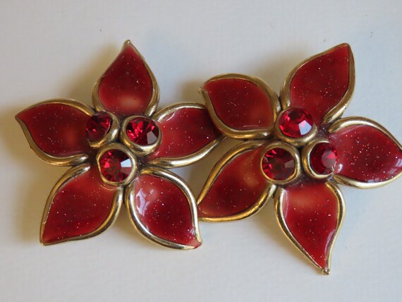 Taratata Paris red flower earrings - image 5