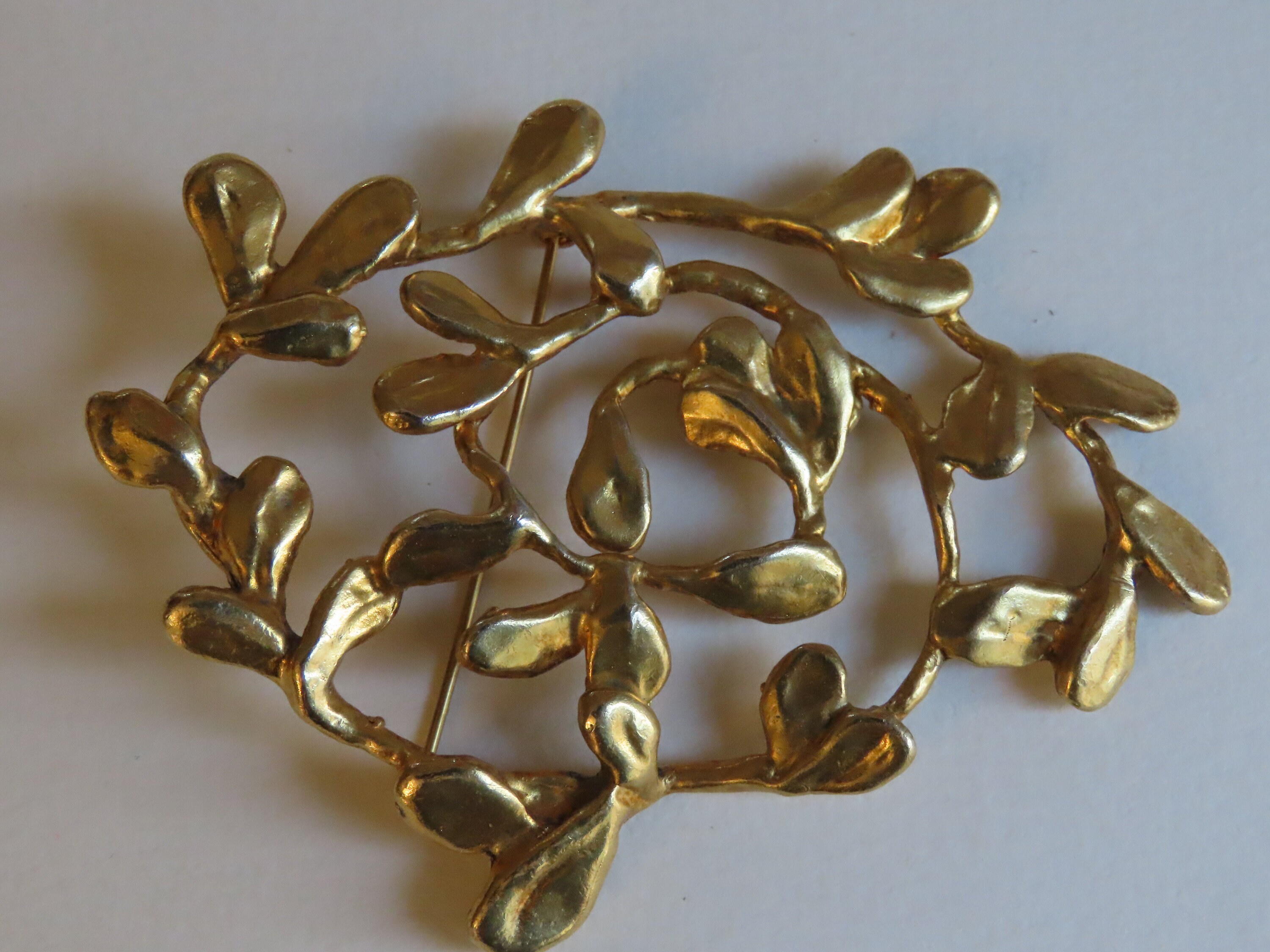 Broche Vintage Signée Valérie Viloin Labbé - Métal Doré - Occasion Bel état