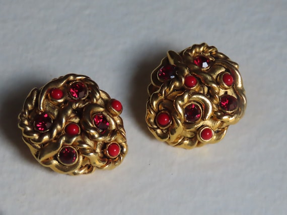 Boucles D'oreilles Taratata Dorées - Paire Vintage, Occasion