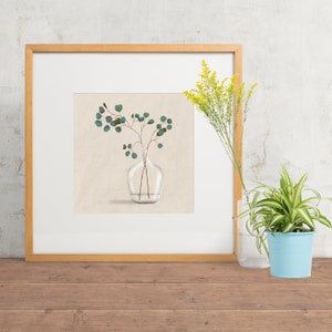 Silver Dollar Eucalyptus in Vase - Digital Download