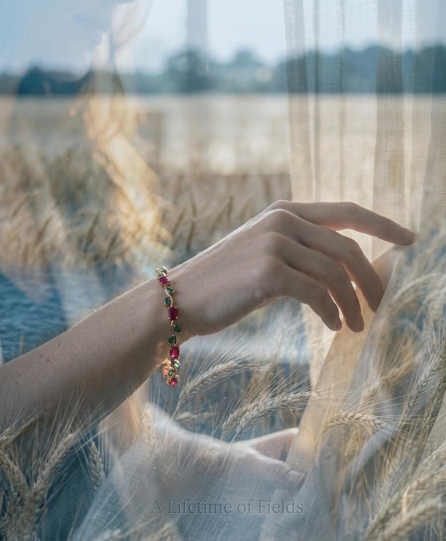14K Gold Tulip Vine Bracelet, Waterproof Stainless Steel Botanical…