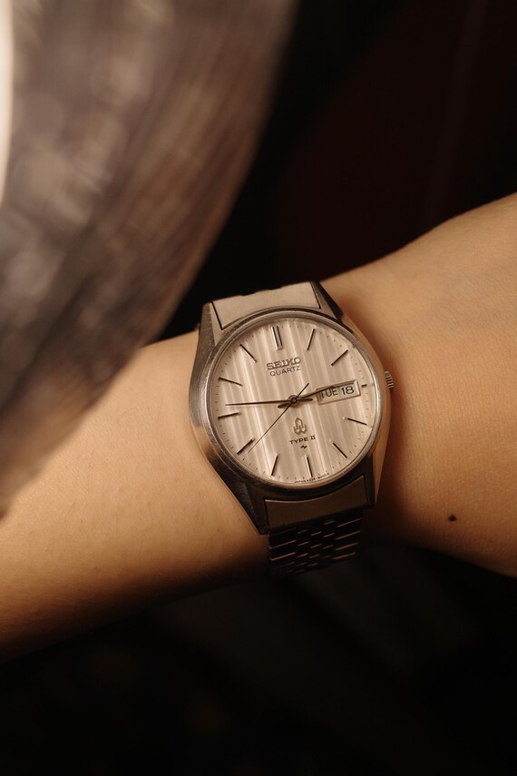 1977 Seiko Type ii JDM Textured Silver Dial quartz wa… - Gem