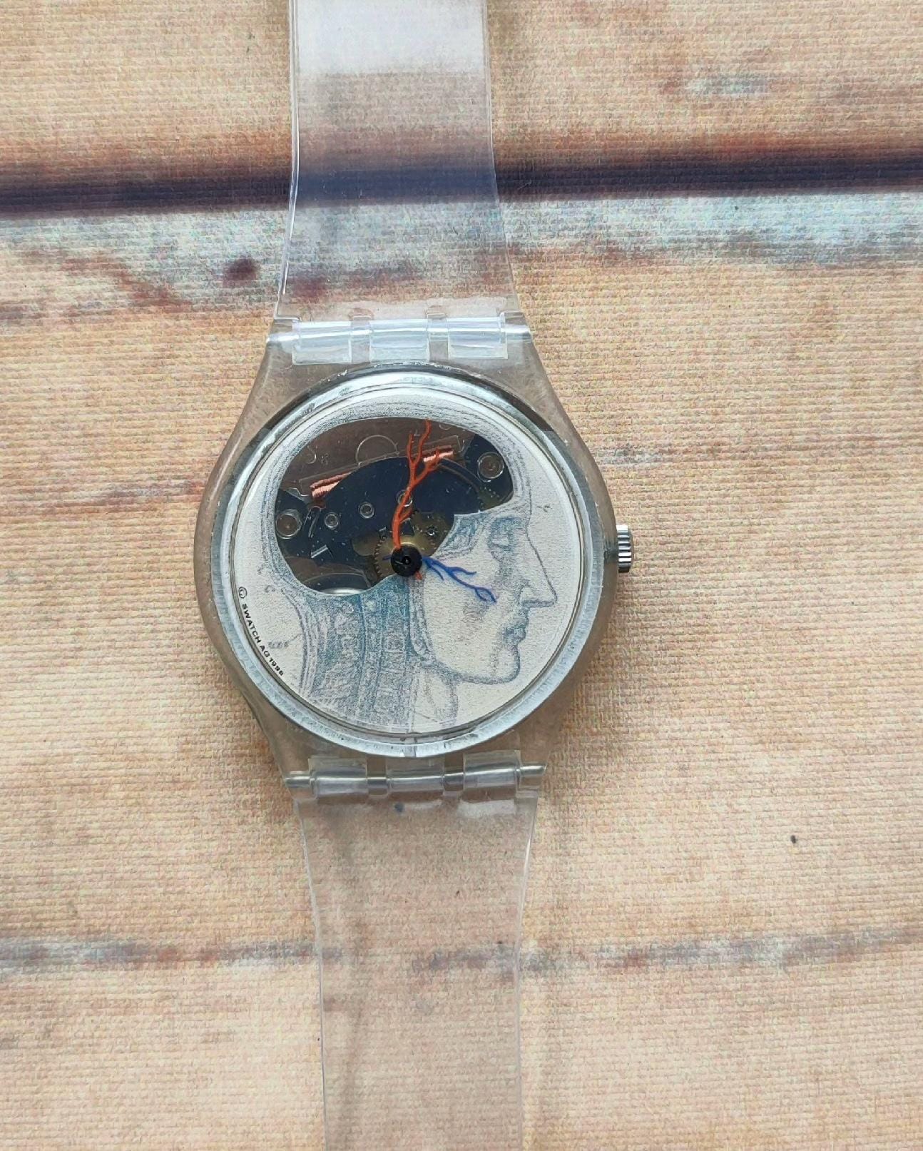 Vintage 1997 Swatch Ticking Brain GK247 | Rare 90s Artist Special