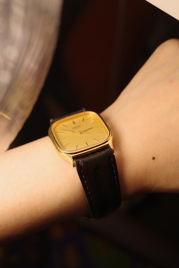 SGP 1985 Seiko Chariot gold tone Square Tank quartz w… - Gem