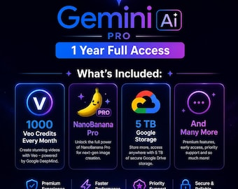 Gemini AI Pro | 1 Year Full Access (Instant Delivery)