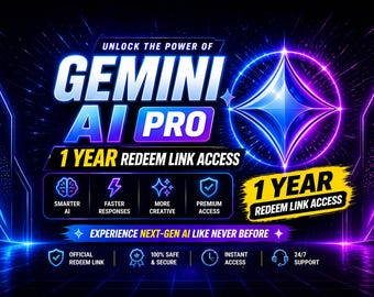Gemini AI Pro | 1 Year full redeem link Access (Instant Delivery)