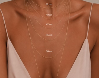 Chaîne Maille Forçat Plaqué Or 18K - Collier chaîne femme - Chaîne fine minimaliste - 38cm 40cm 42cm 45cm 50cm 80cm – Bijou Made in France