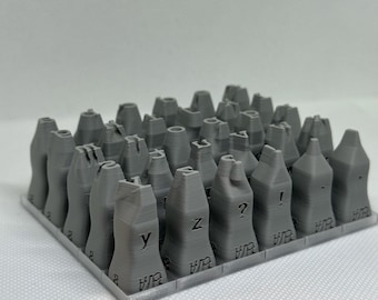 Courier lowercase 8mm | Stamps | Alphabet stamps for clay | Letters | Fonts | evalintools