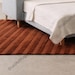 Hand Tufted Minimalist Rust Area Rug – Ribbed Textured Modern Rug for ...