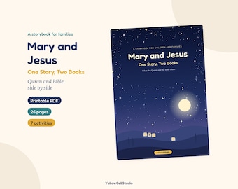 Christmas Story for Kids, Mary and Jesus Storybook PDF, Quran and Bible Side by Side, Interfaith Family Gift, Printable with Activities