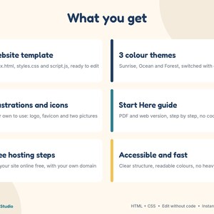 Website Template for Small Business, One Page Landing Page, Coach Website, HTML CSS Template, Edit Without Code, 3 Themes image 8