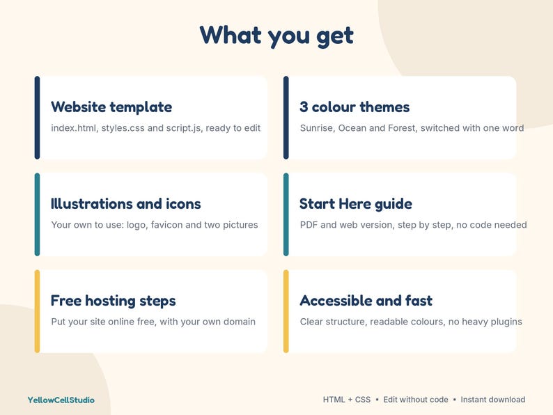 Website Template for Small Business, One Page Landing Page, Coach Website, HTML CSS Template, Edit Without Code, 3 Themes image 8