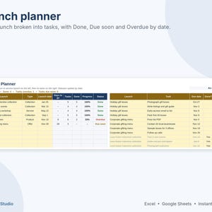 Small Business Planner 2027 Spreadsheet, Business Goal Planner, Content Calendar, Launch Planner, Google Sheets & Excel Template image 6