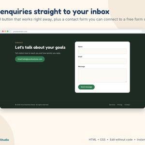 Website Template for Small Business, One Page Landing Page, Coach Website, HTML CSS Template, Edit Without Code, 3 Themes image 7