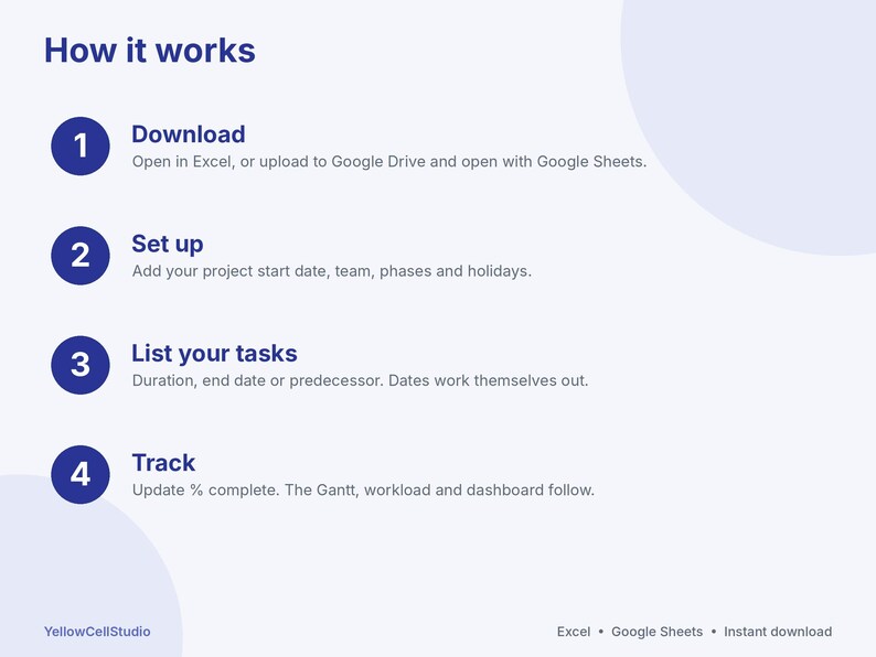 Gantt Chart Excel Template, Project Planner Spreadsheet for Google Sheets & Excel, Project Timeline, Task Tracker, Project Management image 8