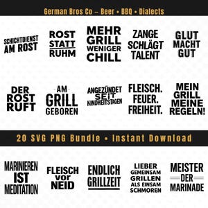 German Dad Grill SVG Bundle • German BBQ Slogans Plotter File (Digital Download)