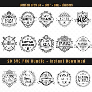 Pacchetto SVG di detti bavaresi • Citazioni dialettali tedesche (download digitale)