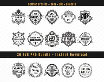 Paquete SVG de refranes bávaros • Citas en dialecto alemán (descarga digital)