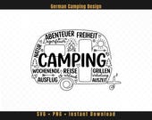 Camping SVG Caravan • Camper Word Art Trailer • Cricut & Silhouette Cutting File