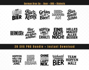German Beer Sayings SVG Bundle • Funny Beer Quotes - Plotter Files, Instant Download