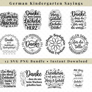 Kindergarten Abschied SVG Bundle – Dankesworte für Erzieherinnen – KITA Verabschiedung Plotterdatei