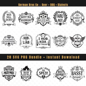 Bayerische Sprüche SVG PNG Bundle • Dialekt Zitate • Plotterdateien