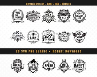 Paquete SVG y PNG bávaros • Refranes alemanes • Dialecto alemán (descarga instantánea)