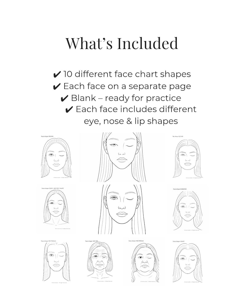 Face Shapes Chart.pdf Printable Face Chart Shapes – 10 Face Types | Professional Makeup ...