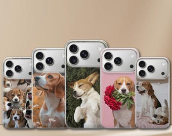 Funda para teléfono con diseño de cachorro Beagle para iPhone 17 Pro Max, 17e, 15, 14, 13 y Samsung S26 Ultra, S25 FE, A57, A56, Pixel 10, 9A