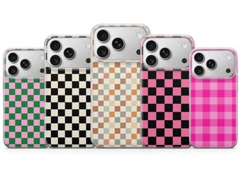 Checkerboard Phone Case Checker Cover for iPhone 17 Pro Max, 17e, 15, 14, 13 & Samsung S26 Ultra, S25 FE, A57, A56, Pixel 10, 9A