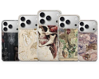 Funda médica con diseño de anatomía corporal para iPhone 17 Pro Max, 17e, 15, 14, 13 y Samsung S26 Ultra, S25 FE, A57, A56, Pixel 10, 9A