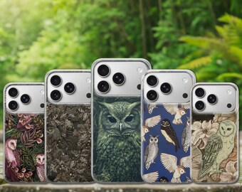 Owl Phone Case Bird Cover for iPhone 17 Pro Max, 17e, 15, 14, 13 & Samsung S26 Ultra, S25 FE, A57, A56, Pixel 10, 9A