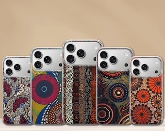 African Phone Case Fabric Print Art Cover for iPhone 17 Pro Max, 17e, 15, 14, 13 & Samsung S26 Ultra, S25 FE, A57, A56, Pixel 10, 9A