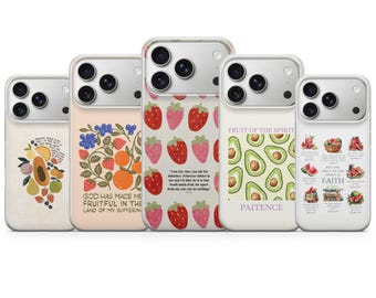 Christian Phone Case Bible Fruit Cover for iPhone 17 Pro Max, 17e, 15, 14, 13 & Samsung S26 Ultra, S25 FE, A57, A56, Pixel 10, 9A