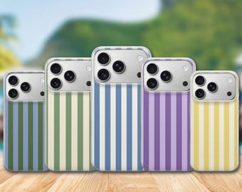 Sommer Handyhülle Retro Lines mit Streifen für iPhone 17 Pro Max, 17e, 15, 14, 13 & Samsung S26 Ultra, S25 FE, A57, A56, Pixel 10, 9A
