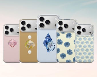 Snäckskal Mobilskal Ocean Vibes Neutical Cover för iPhone 17 Pro Max, 17e, 15, 14, 13 & Samsung S26 Ultra, S25 FE, A57, A56, Pixel 10, 9A