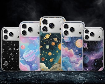 Space Phone Case Galaxy Planet Cover for iPhone 17 Pro Max, 17e, 15, 14, 13 & Samsung S26 Ultra, S25 FE, A57, A56, Pixel 10, 9A