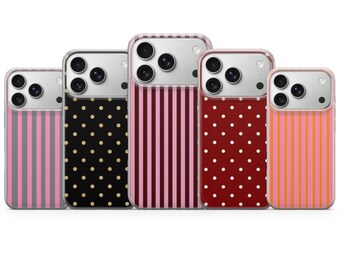 Retro Stripes Phone Case Pattern Cover for iPhone 17 Pro Max, 17e, 15, 14, 13 & Samsung S26 Ultra, S25 FE, A57, A56, Pixel 10, 9A