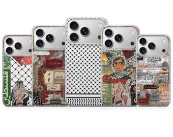 Keffiyeh Phone Case Palestine Flag Art Cover for iPhone 17 Pro Max, 17e, 15, 14, 13 & Samsung S26 Ultra, S25 FE, A57, A56, Pixel 10, 9A