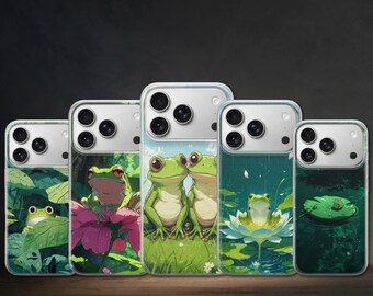 Cute Frog Phone Case  Cottagecore Nature Cover for iPhone 17 Pro Max, 17e, 15, 14, 13 & Samsung S26 Ultra, S25 FE, A57, A56, Pixel 10, 9A