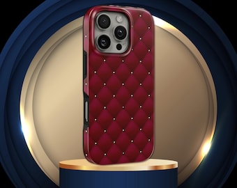 Burgundy Phone Case Elegant Dark Red TOUGH Cover for iPhone 17 Pro Max, 16e, 15, 14, 13 & Samsung S26 Ultra, S25 FE, A57, A56, Pixel 10, 9A
