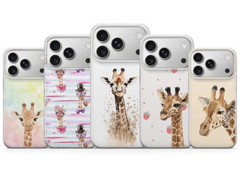 Watercolor Giraffe Phone Case Wild Animal Cover for iPhone 17 Pro Max, 17e, 15, 14, 13 & Samsung S26 Ultra, S25 FE, A57, A56, Pixel 10, 9A