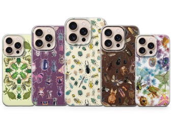 Insect Phone Case Entomology Bug Pattern Cover for iPhone 17 Pro Max, 17e, 15, 14, 13 & Samsung S26 Ultra, S25 FE, A57, A56, Pixel 10, 9A