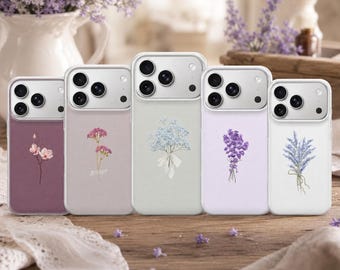 Flower Phone Case Floral Cover for iPhone 18 Pro Max, 17, 16, 15, Samsung S26 Ultra, S25 FE, A57, A56, Pixel 11, 10